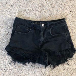 Black jean shorts